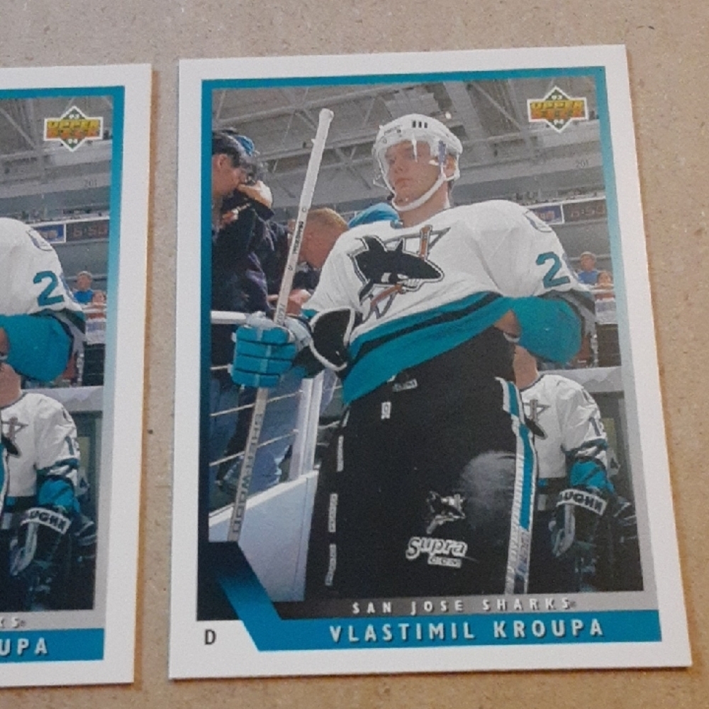 Vlastimil Kroupa NHL Hockey Rookie Trading Cards - San Jose Sharks